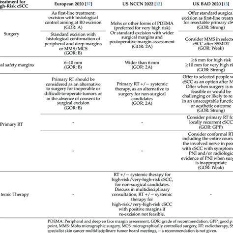 Risk Factors For High Risk CSCC In Current Guidelines Are Summarized