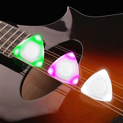 3pcs Led Guitar Pick Bass Plectrum Light Beat Pick Glowing Picks