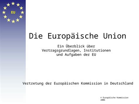 PPT EU Europäische Union Ein Überblick über Vertragsgrundlagen