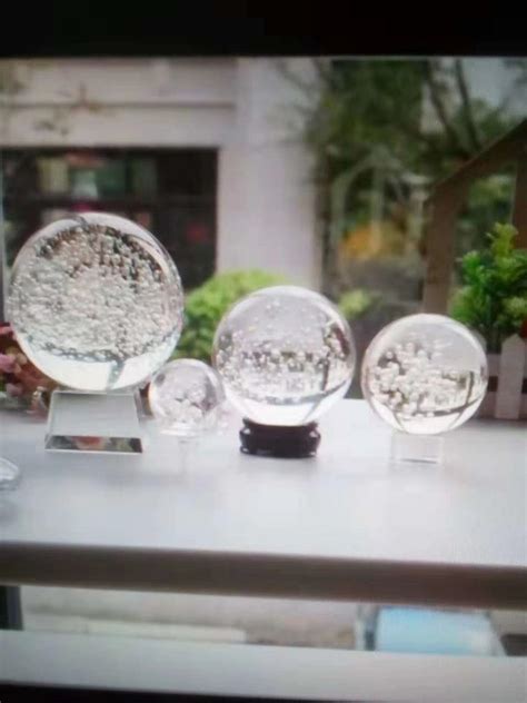 Beautiful Solid Crystal Glass Bubble Ball Sphere Awards Trophy Sphere