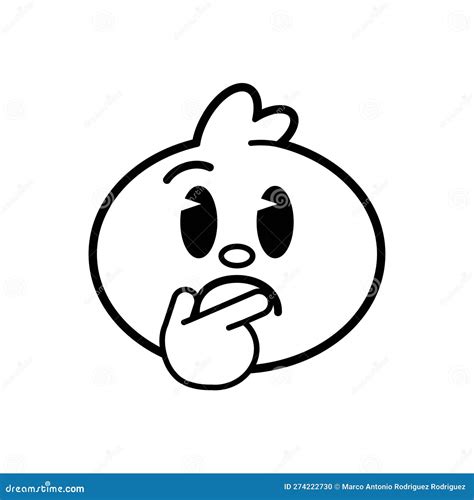 Imagen De La Cara De Pensamiento Lindo Del Emoji Vector Aislado