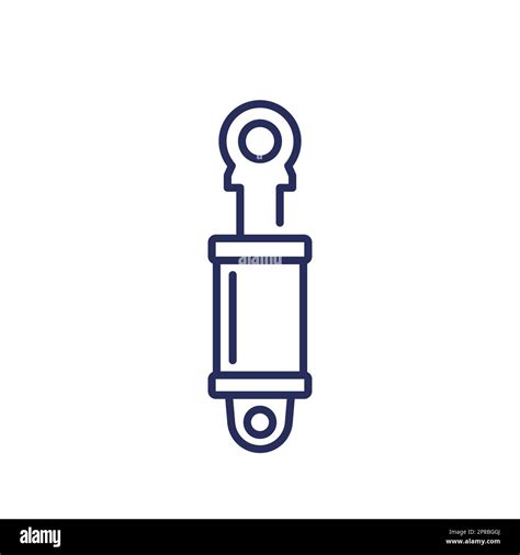 Hydraulic Cylinder Or An Actuator Line Icon Stock Vector Image Art