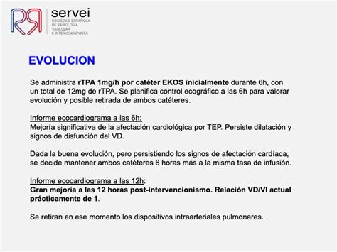 Fibrinolisis con catéter para el TEP Caso clínico SERVEI