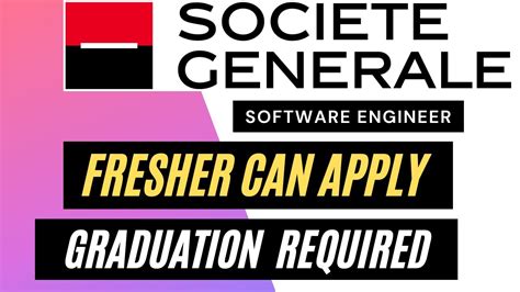 Any Graduate Can Apply For Societe Generale Software Engineer Job Youtube