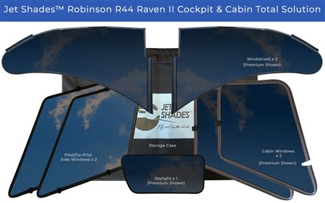 Robinson R44 Raven II Cockpit & Cabin Sun Solutions - Jet Shades, LLC