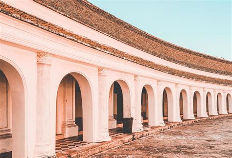 Arch Walkway Of Phra Pathom Chedi Landmark Architecture In Thailand