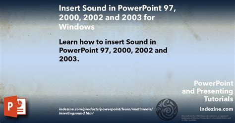 Sound Across Slides In Powerpoint 97 And 2000 For Windows