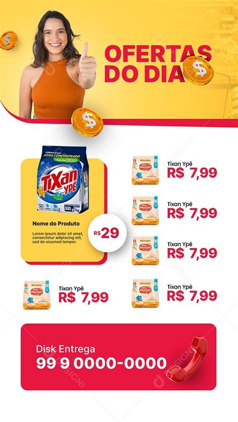 Story Encarte de Supermercado Ofertas do Dia Social Media PSD Editável