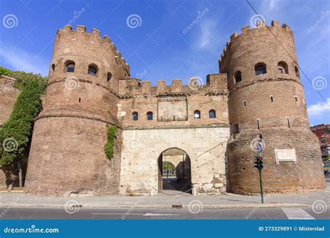 Ancient Porta San Paolo Gates in Rome, Italy Stock Image - Image of ...