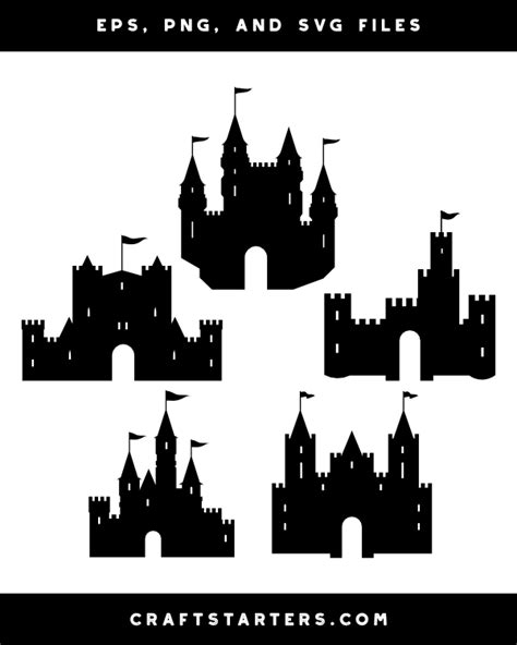 Medieval Castle Silhouette Clip Art