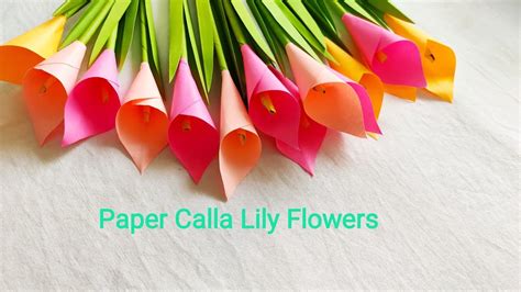 Diy How To Make Calla Lily Paper Flower Very Easy Origami Flower For Beginners Youtube