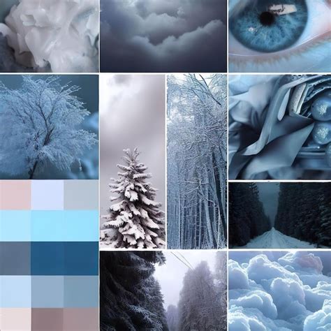 Moodboard Winter Digital Art Premium AI Generated Image