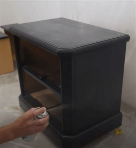 How To Paint Furniture Black Spray Painting Wood