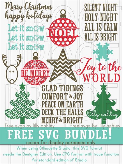 christmas svg bundle for silhouettes and cricut designs, includes ...