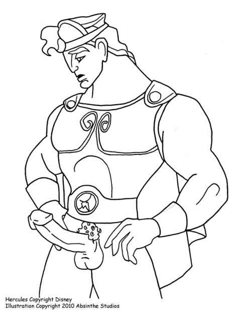 Rule 34 2010 Disney Hercules Character Hercules Disney Male Only Monochrome Muscles Penis