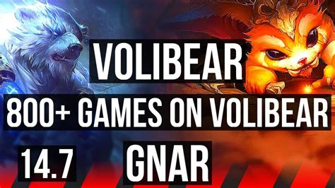 Volibear Vs Gnar Top 8 1 5 6 Solo Kills 800 Games Dominating