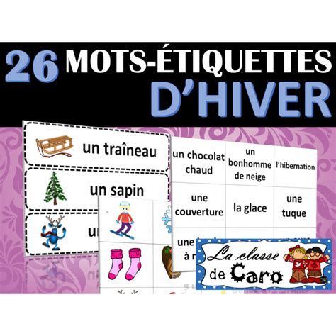 26 Mots étiquettes d hiver Imprimable