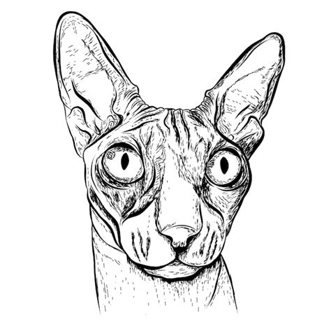 Premium Vector | Realistic sketch cat.