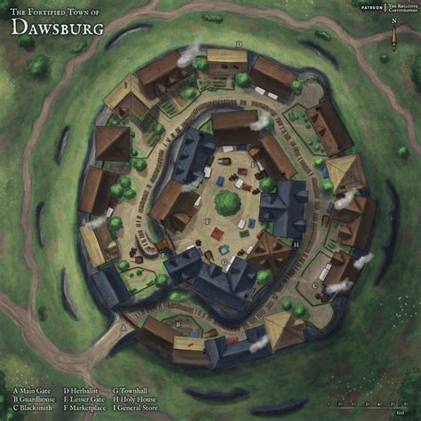 Fortified Town Of Dawsburg Free Map The Reclusive Cartographer