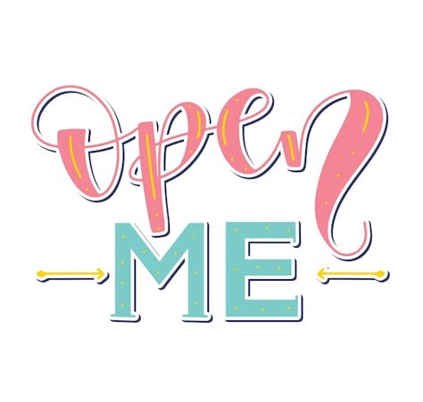 Open Me Christmas Vacaciones Frase Letras De Colores Vector Premium