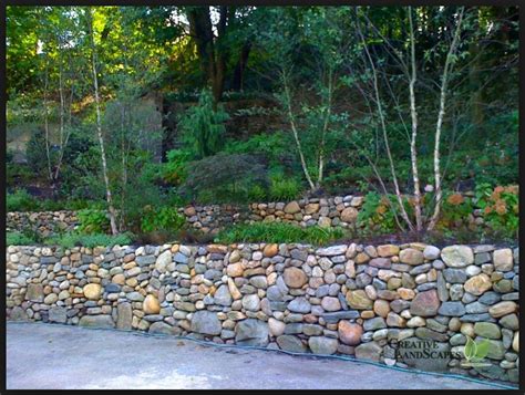 Round River Rock Multi Colored Rock Wall Landscape Rock Wall