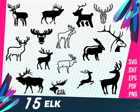 ELK SVG, elk clipart, hunting svg, deer svg, elk silhouette, elk vector, svg file, wild animals ...