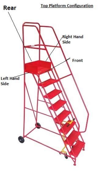 TekA Step Extra Wide Heavy Duty Mobile Safety Steps Ladder Warehouse