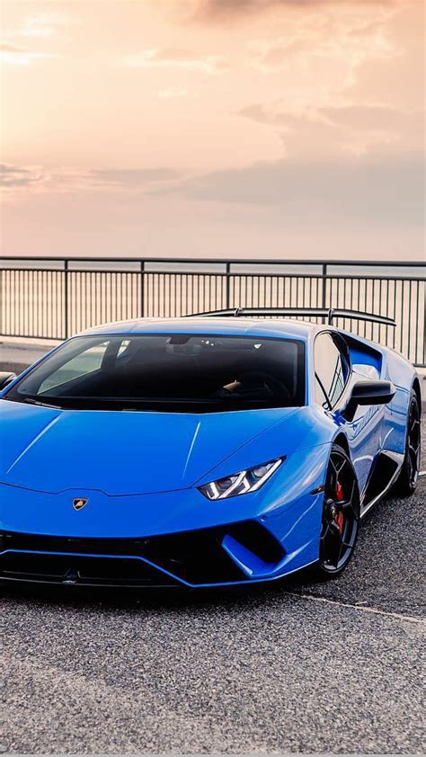 Blue Lamborghini Huracan Car Supercar Sports America New Beach