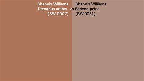 Sherwin Williams Decorous Amber Vs Redend Point Side By Side Comparison