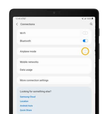 Samsung Galaxy Tab A Lite Sm T U Airplane Mode At T