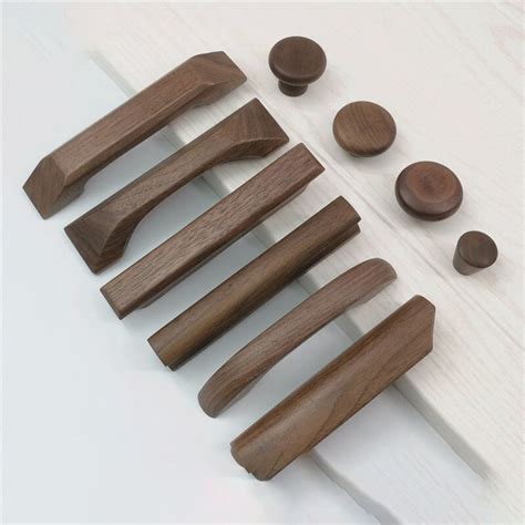 Walnut Cabinet Pulls Wood Handles Drawer Knobs Handles Etsy