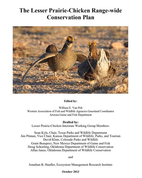 The Lesser Prairie-Chicken Range-wide Conservation Plan – WAFWA