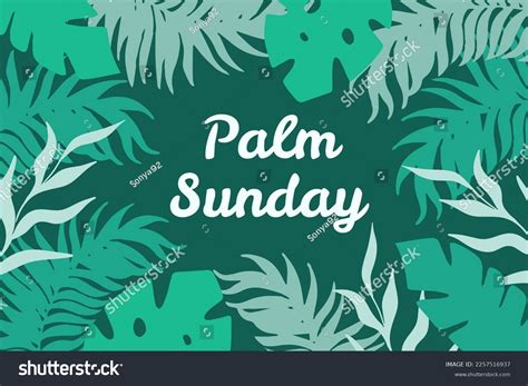 Palm Sunday Greeting Vector Banner Christian Stock Vector Royalty Free