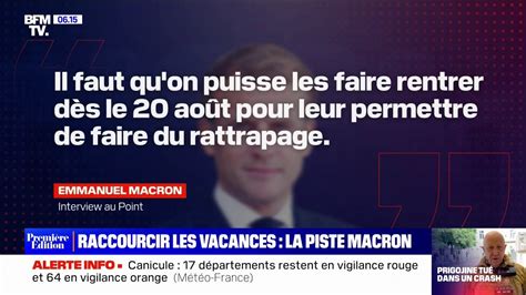 Emmanuel Macron souhaite une rentrée scolaire dès le 20 août pour