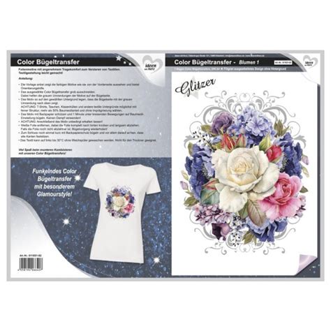 Color B Geltransfer Glitzer Din A Blumen Color B Geltransfers