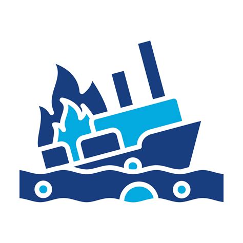 Burning Ship Glyph Two Color Icon 9046015 Vector Art At Vecteezy