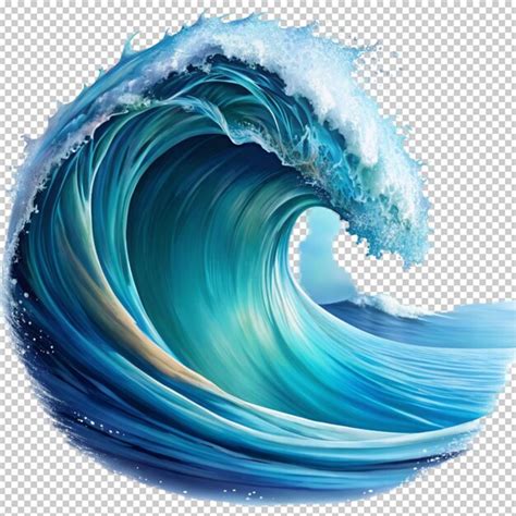 wave  transparent background premium ai generated psd