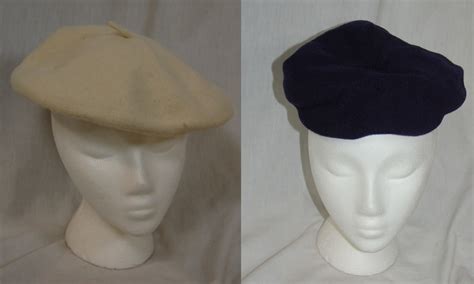 15 dark blue/navy blue berets + 1 ivory beret - guardcloset