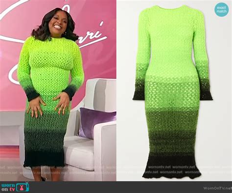 Wornontv Sherris Green Crochet Knit Ombre Dress On Sherri Sherri Shepherd Clothes And