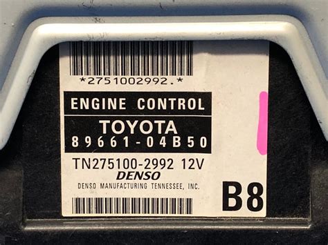 06 TOYOTA TACOMA 2 7 MT 4X2 ECM ECU CONTROL MODULE PCM 89661 04B50 EBay