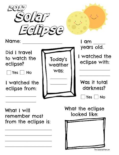 Eclipse Printables For Kids - Tedy Printable Activities