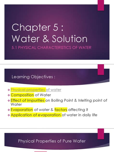 5.1 Physical Characteristics of Water | PDF | Properties Of Water | Water