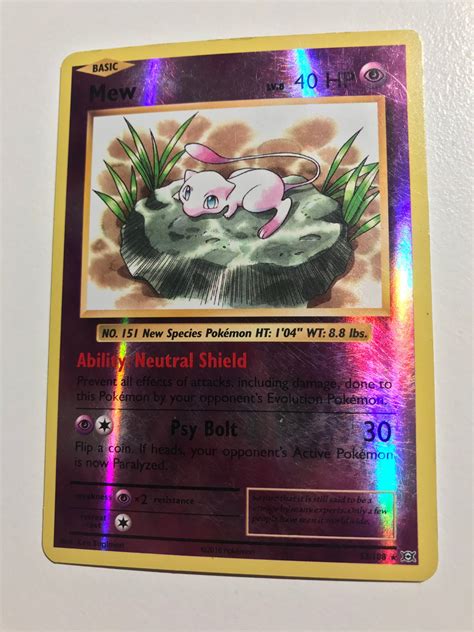 Mew Rare Reverse Holo Xy Evolutions K P P