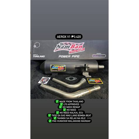 Namban Power Pipe For Click 125 Click 150 PCX 150 Mio I 125 Gear