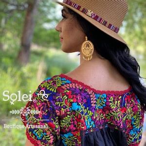 Silk Thread Hand Embroidered Mexican Blouse Mexican Traditional Blouse