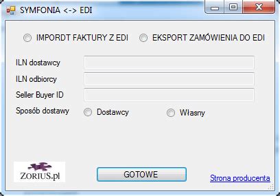 EDI To SYMF ZoriusPro Symfonia Platynowy Partner