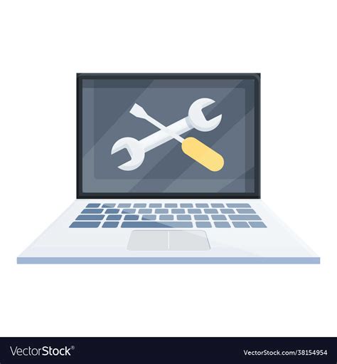 Maintenance laptop repair icon cartoon style Vector Image