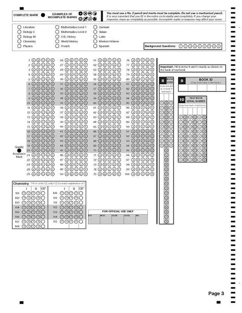 Printable Sat Answer Sheet Ace Your Exam With This Handy Resource