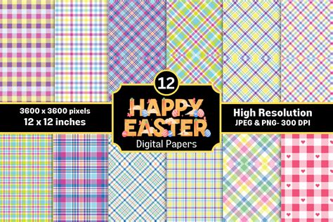 Easter Spring Plaid Digital Papers Graphic By Mh Creation House