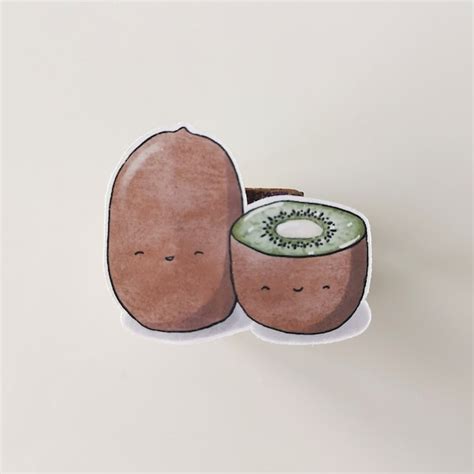 Kawaii Kiwi Sticker Etsy